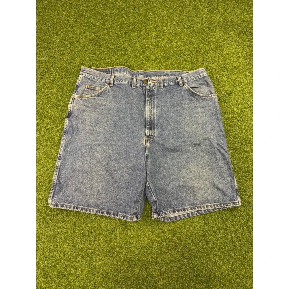 Y2K Wrangler Authentic Baggy Jeans Shorts Blue Denim Mens Size 44 606W1DH